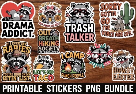 Cute Funny Raccoon Trash Addict Stickers Review