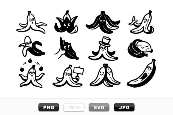 Funny Banana Character Clipart Set Review