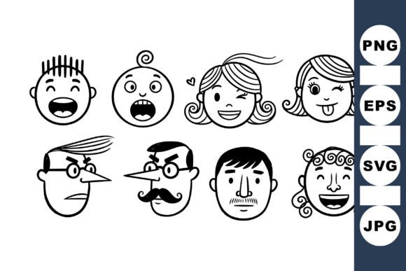 Hand Drawn Funny Face Icons Review
