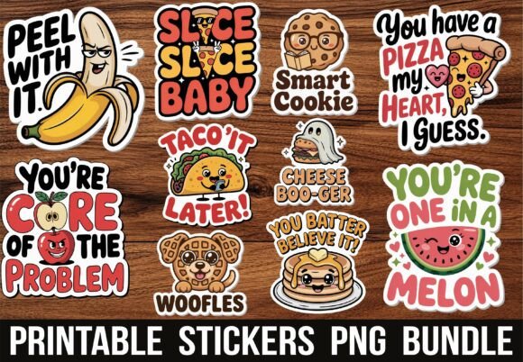 Kawaii Snack Funny Food Puns Stickers Review