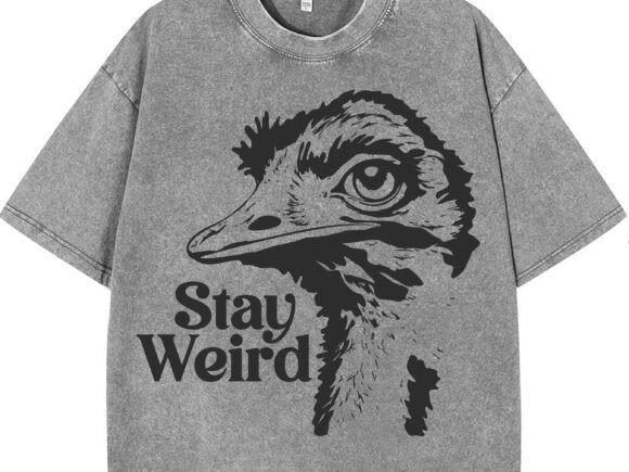 Stay Weird Ostrich T-Shirt, Funny Bird Review