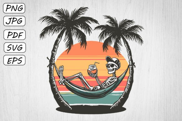 Summer Skeleton Beach Design Clipart Review